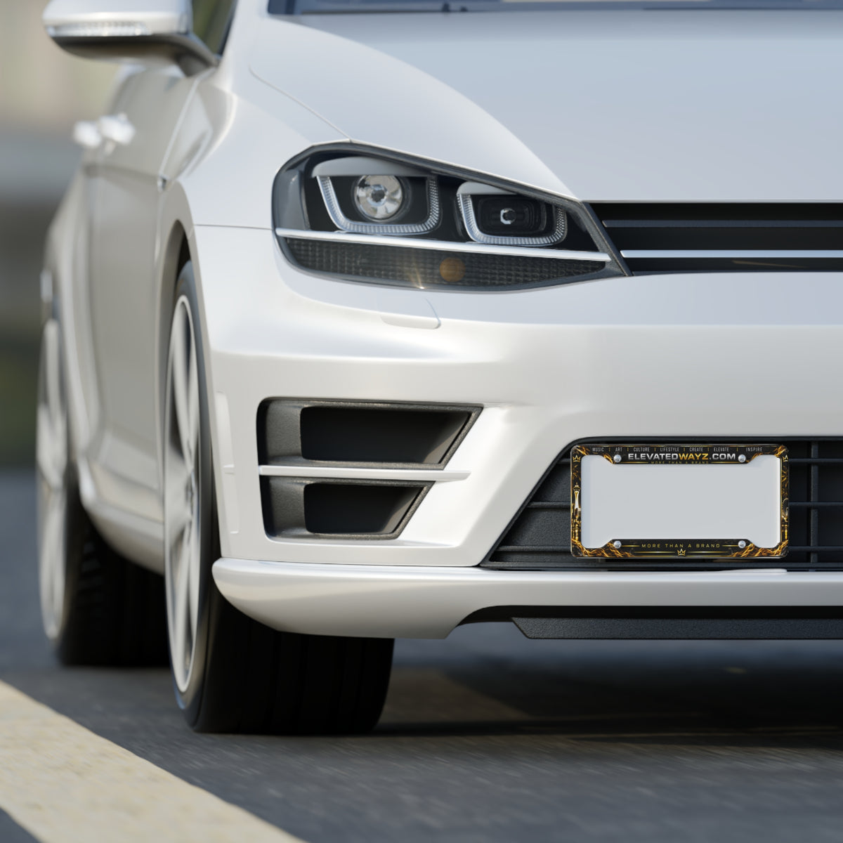 Elevated Wayz Black & Gold License Plate Frame | Premium Car Plate Frame