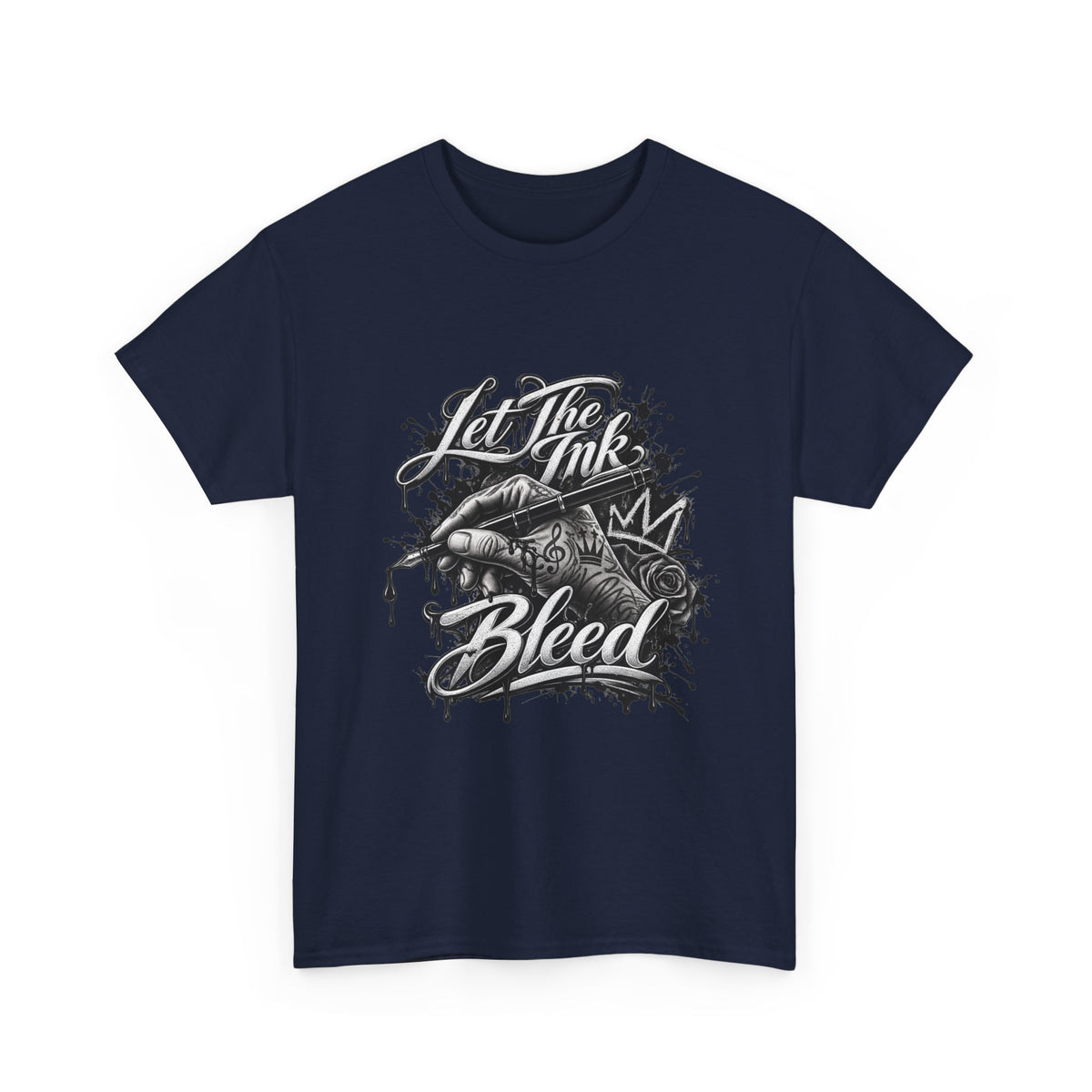 Let the Ink Bleed T-Shirt — Gothic Hourglass & Ink Graphic Tee