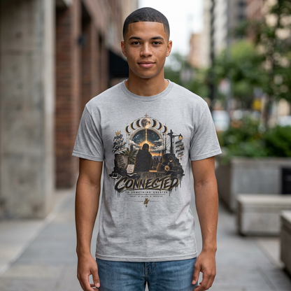 Connected Graphic Tee — Retro Spiritual Explorer T-Shirt