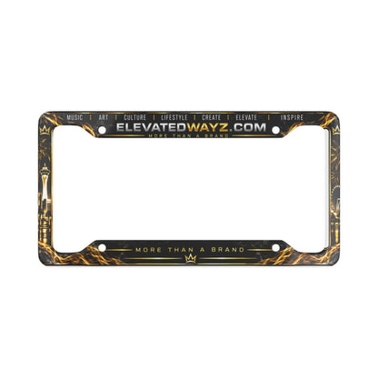Elevated Wayz Black & Gold License Plate Frame | Premium Car Plate Frame