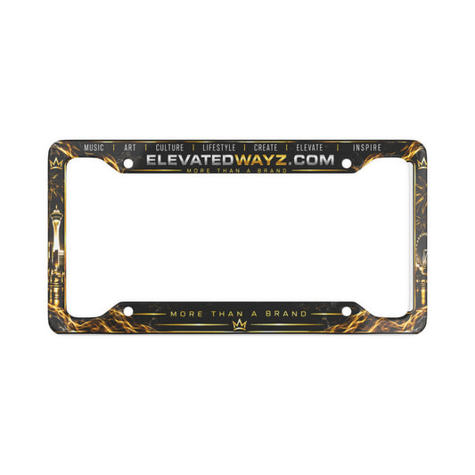 Elevated Wayz Black & Gold License Plate Frame | Premium Car Plate Frame