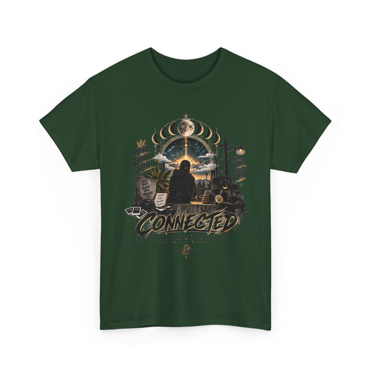 Connected Graphic Tee — Retro Spiritual Explorer T-Shirt