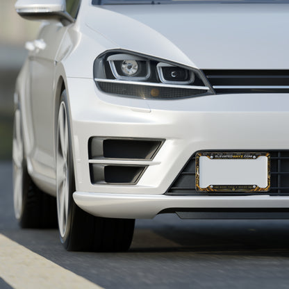 Elevated Wayz Black & Gold License Plate Frame | Premium Car Plate Frame
