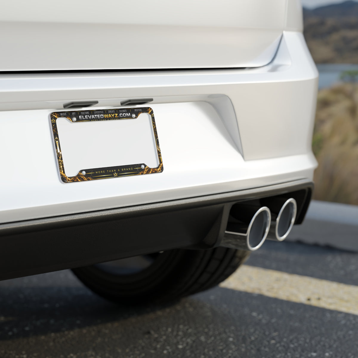 Elevated Wayz Black & Gold License Plate Frame | Premium Car Plate Frame