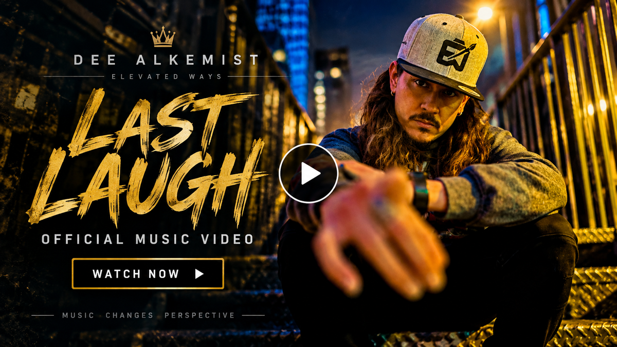 Load video: Dee Alkemist performing in the official Last Laugh music video.